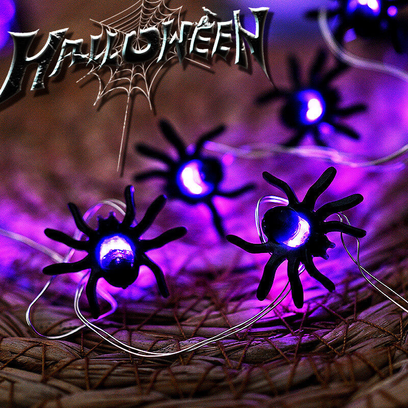 Smart LED lights decorating a room for Halloween and Christmas, symbolizing festive ambience and themed event lighting.