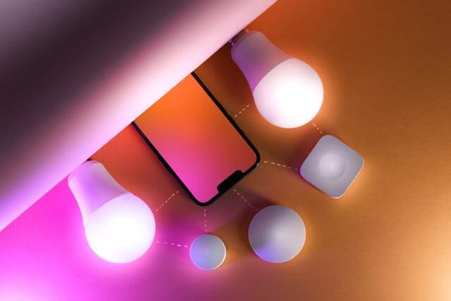 Smart motion-activated LED light illuminating a hallway, symbolizing home security, energy efficiency, and smart lighting technology.