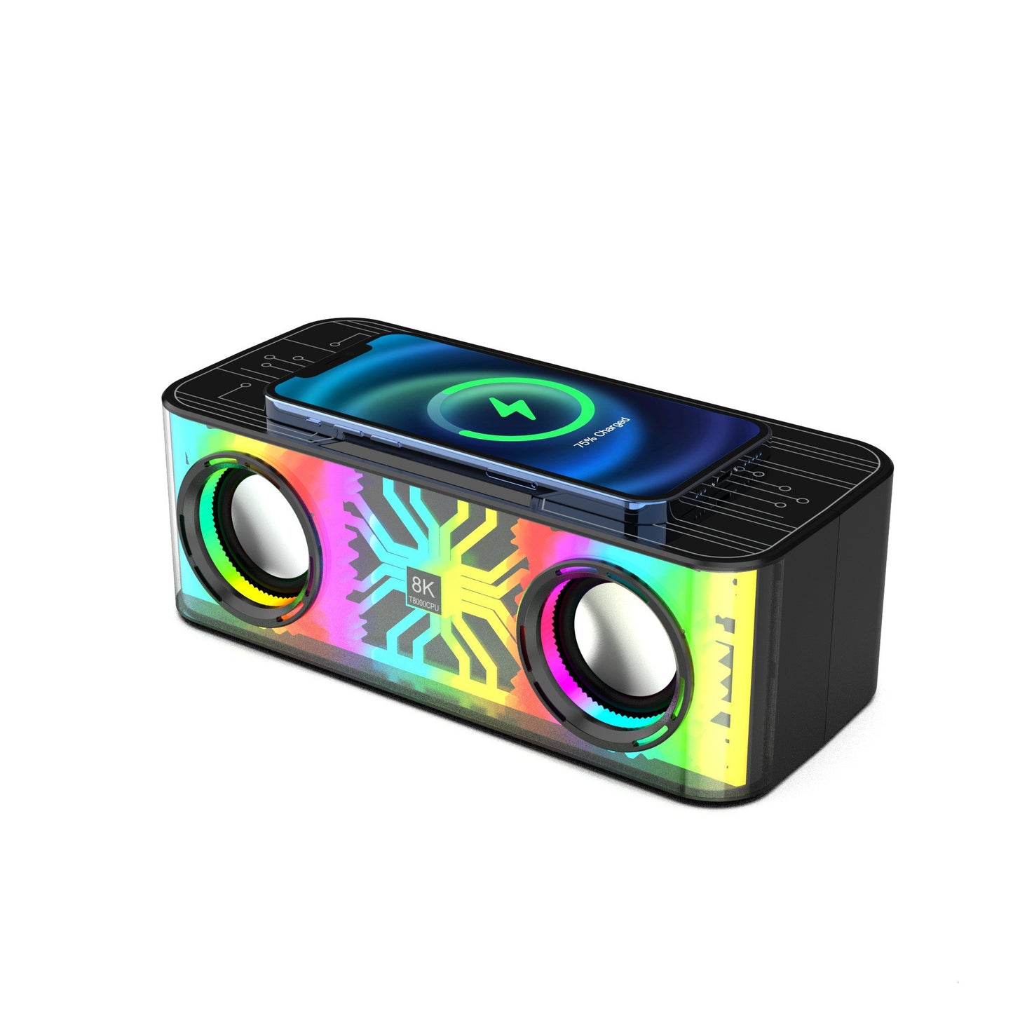 Colorful Light Bluetooth Speaker Dual Speaker Outdoor Wireless Charger