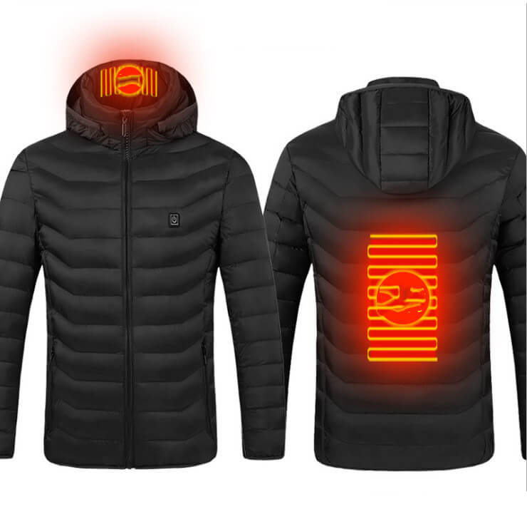 2 zones Black USB heated jacket