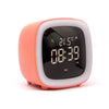 modern lcd digital alarm clock rechargeable battery orange
