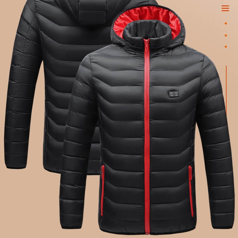 USB charging heated jacket black