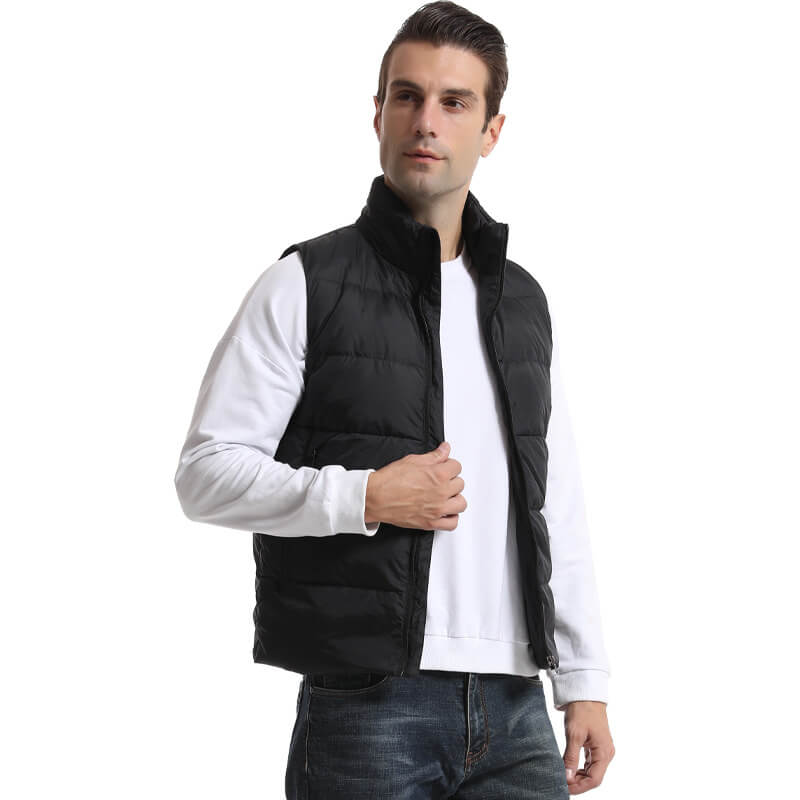 down self heating vest white