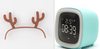 smart desk clock with thermometer and calendar blue and fawn head wear