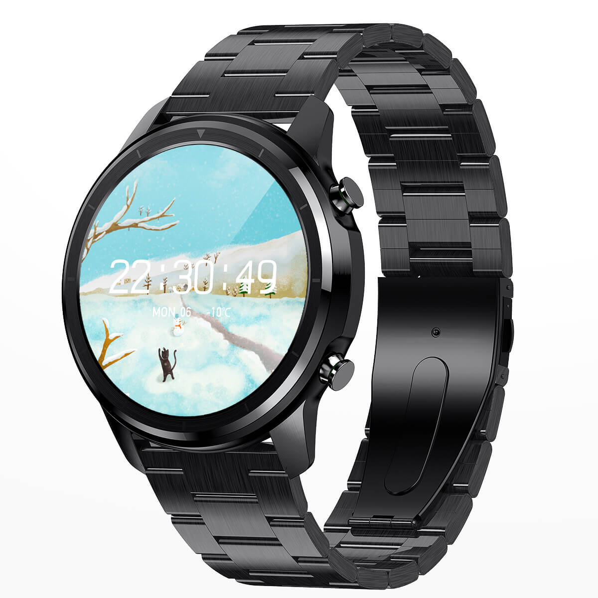 Smart watch with leather strap design