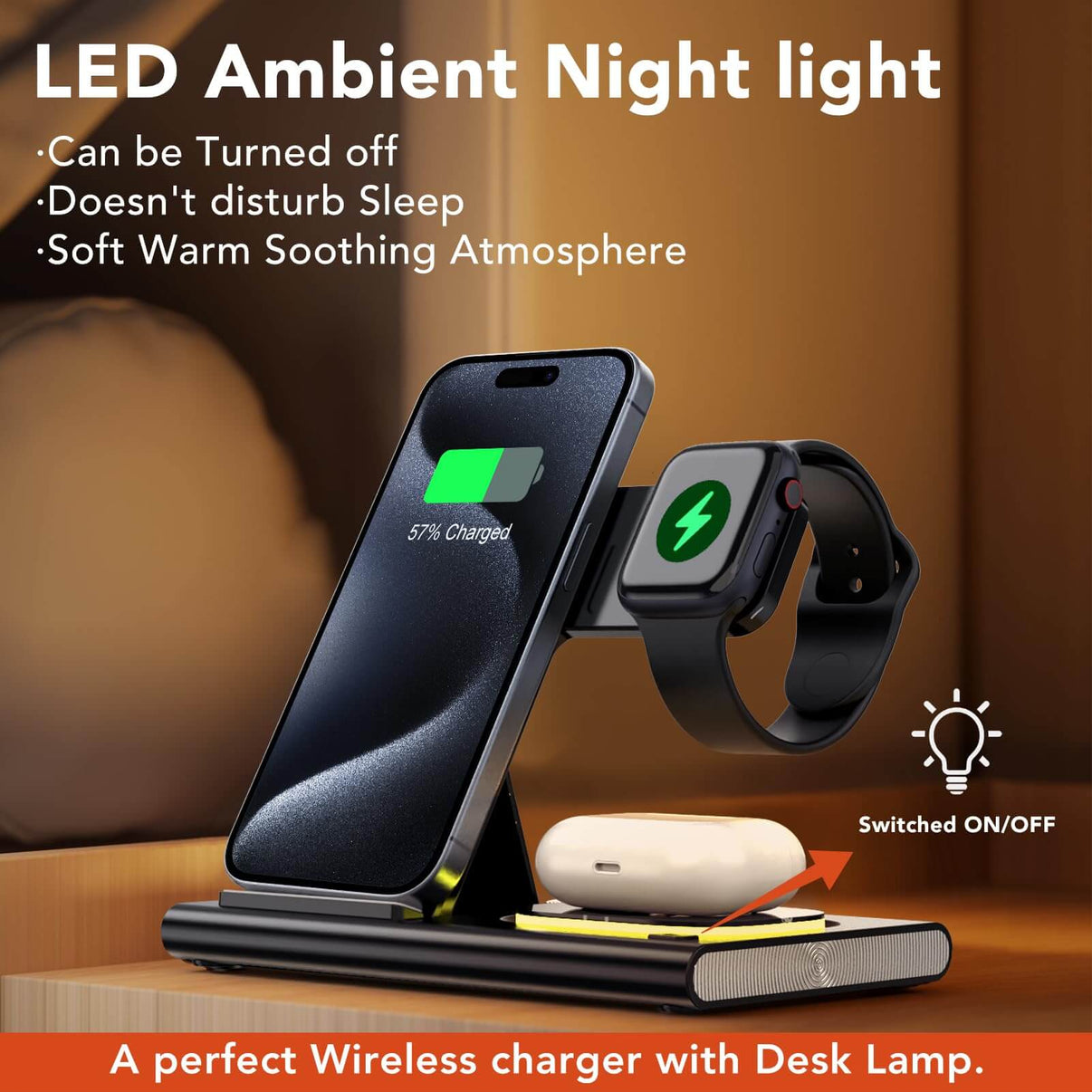 4-in-1 Wireless Charging Station Fast 15W Charger