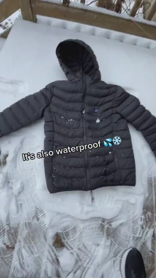 video Heated jacket with removable hood